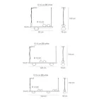 Żyrandol aluminiowy z białym, dmuchanym szkłem - Alma Viadurini
