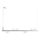 Żyrandol aluminiowy z białym, dmuchanym szkłem - Alma Viadurini