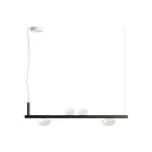 Żyrandol aluminiowy z białym, dmuchanym szkłem - Alma Viadurini