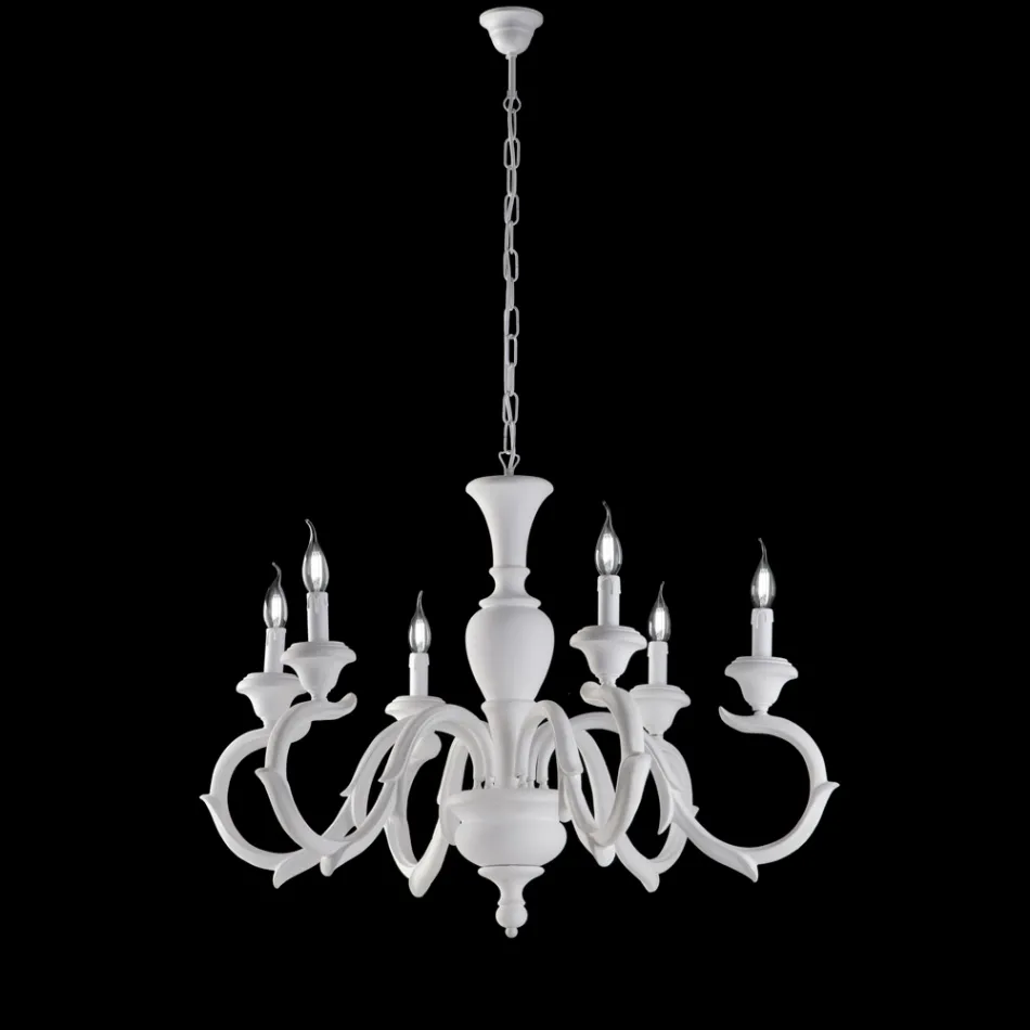 Drewniany żyrandol wyprodukowany we Włoszech do dekoracji wnętrz - Florencja Viadurini