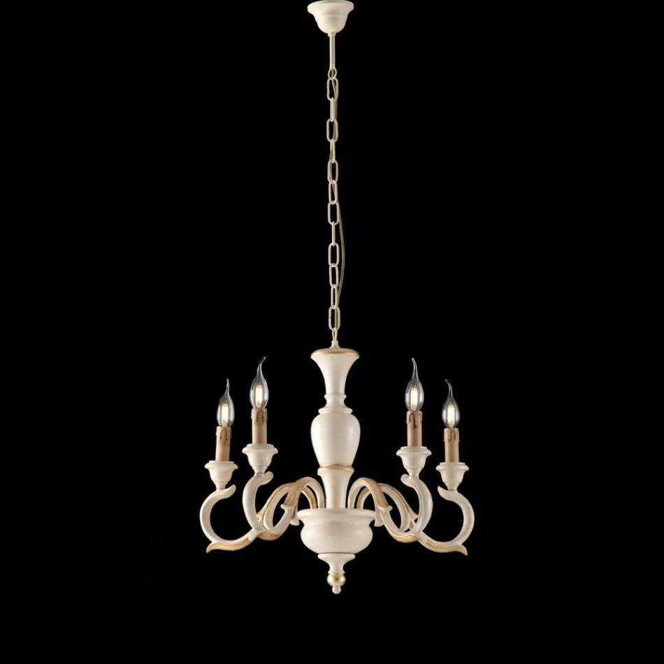 Drewniany żyrandol wyprodukowany we Włoszech do dekoracji wnętrz - Florencja Viadurini