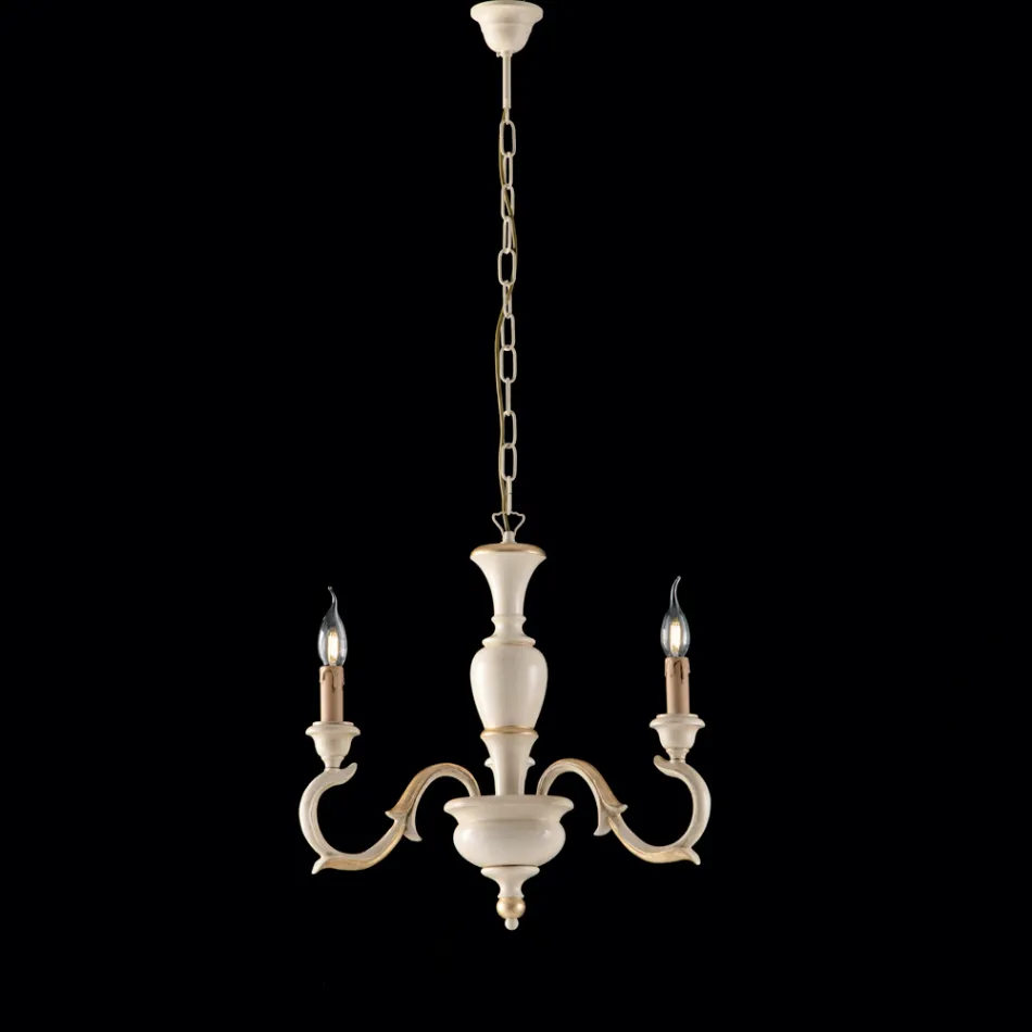 Drewniany żyrandol wyprodukowany we Włoszech do dekoracji wnętrz - Florencja Viadurini