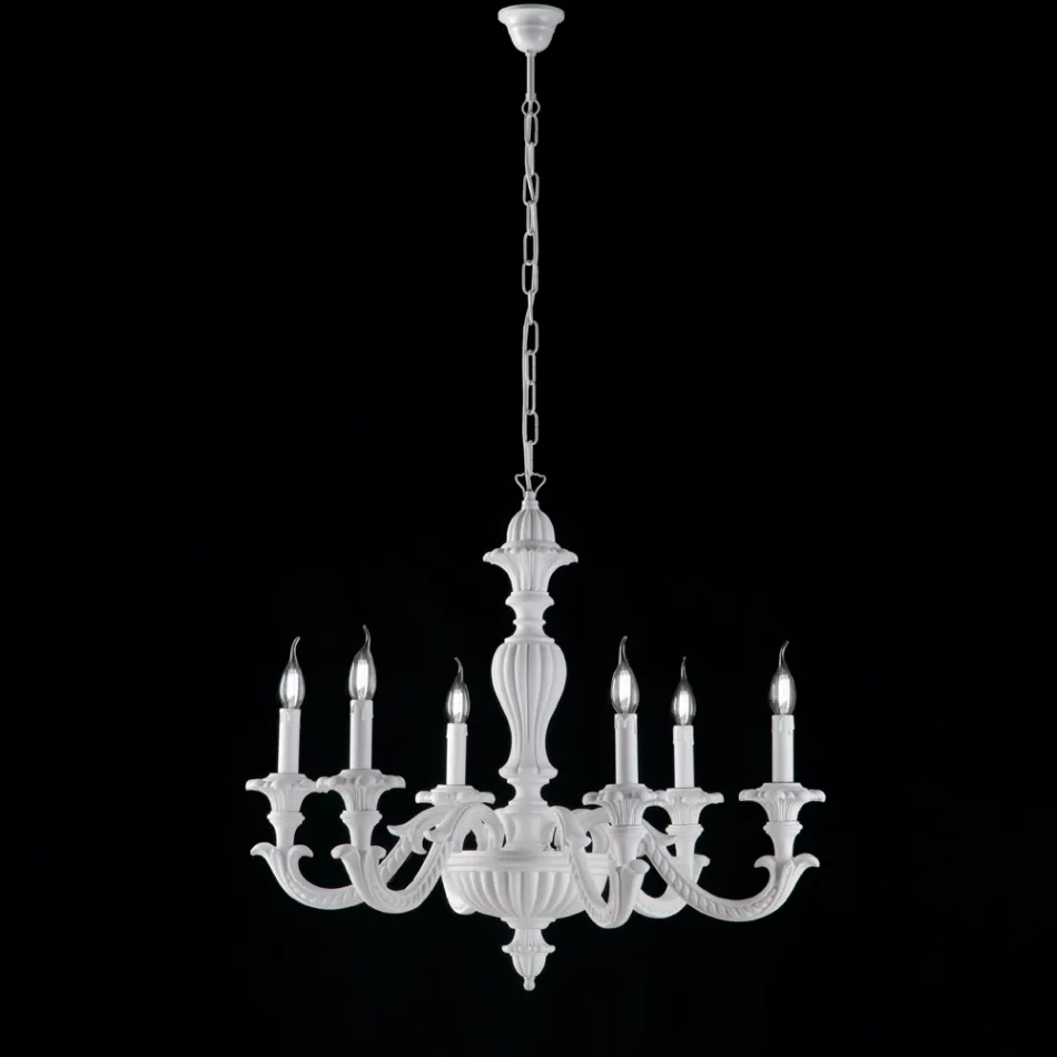 Drewniany żyrandol do dekoracji wnętrz, wyprodukowany we Włoszech - Mediolan Viadurini