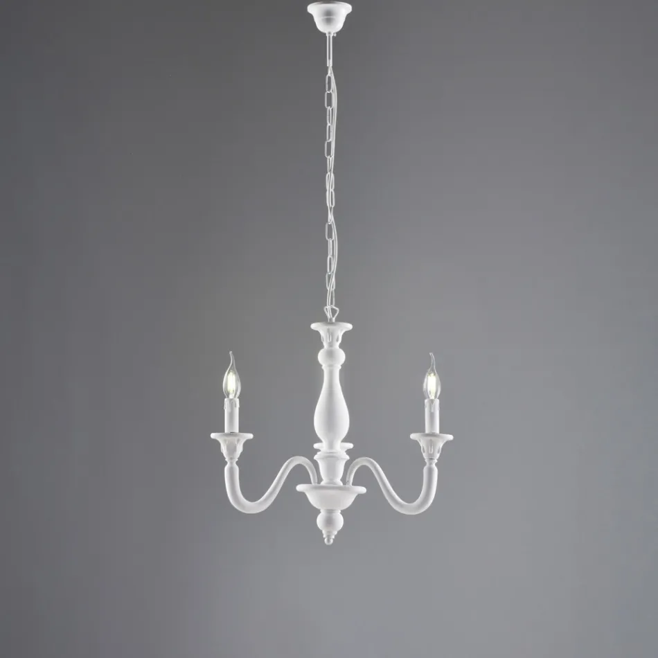 Drewniany żyrandol do dekoracji wnętrz, wyprodukowany we Włoszech - Siena Viadurini