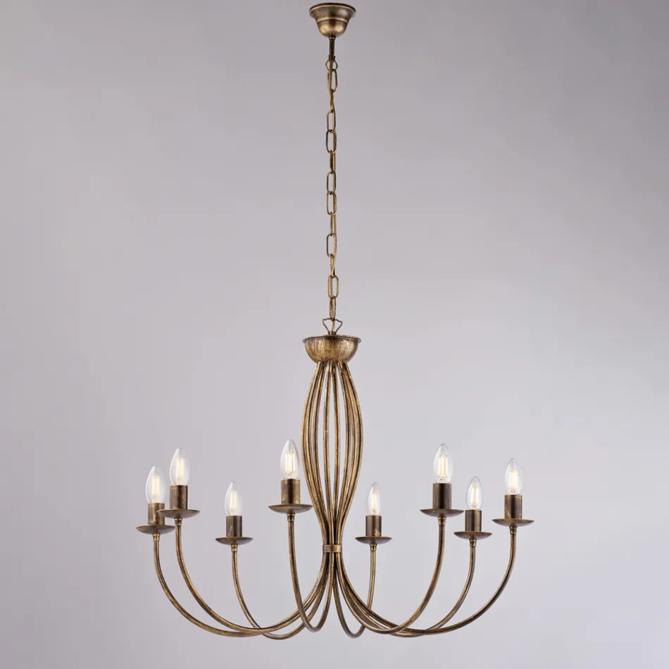 Biały metalowy żyrandol do oświetlenia eleganckich przestrzeni – Roccia Viadurini