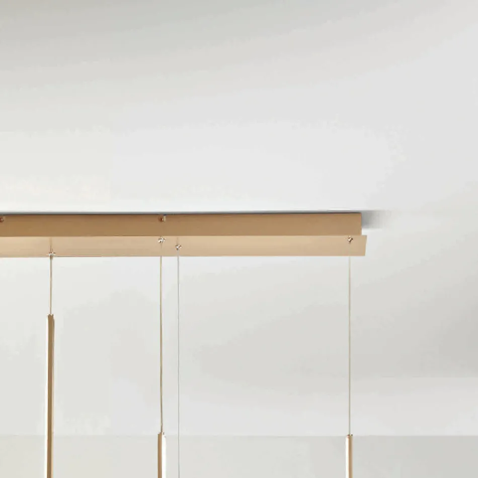 Metalowy żyrandol z wyjmowaną wkładką ze szkła granulowanego - Catalpa Viadurini