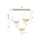 Metalowy żyrandol z wyjmowaną wkładką ze szkła granulowanego - Catalpa Viadurini