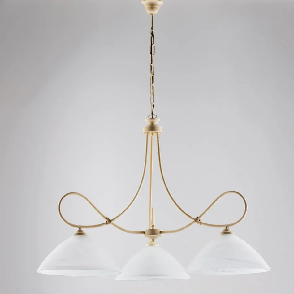Metalowy i biały ceramiczny żyrandol, który upiększy Twoje wnętrze – Eclisse Viadurini