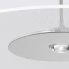 Metalowy żyrandol z dyfuzorem z pleksiglasu z mikrokropkami - Nora Viadurini