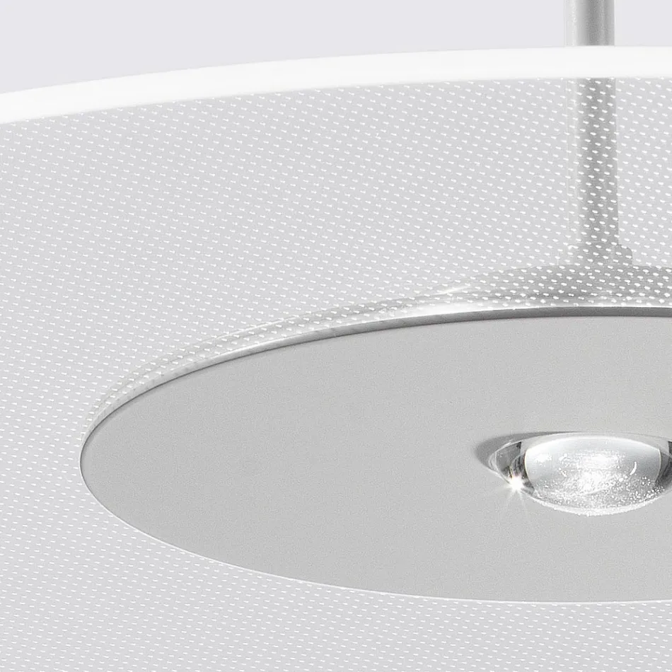 Metalowy żyrandol z dyfuzorem z pleksiglasu z mikrokropkami - Nora Viadurini