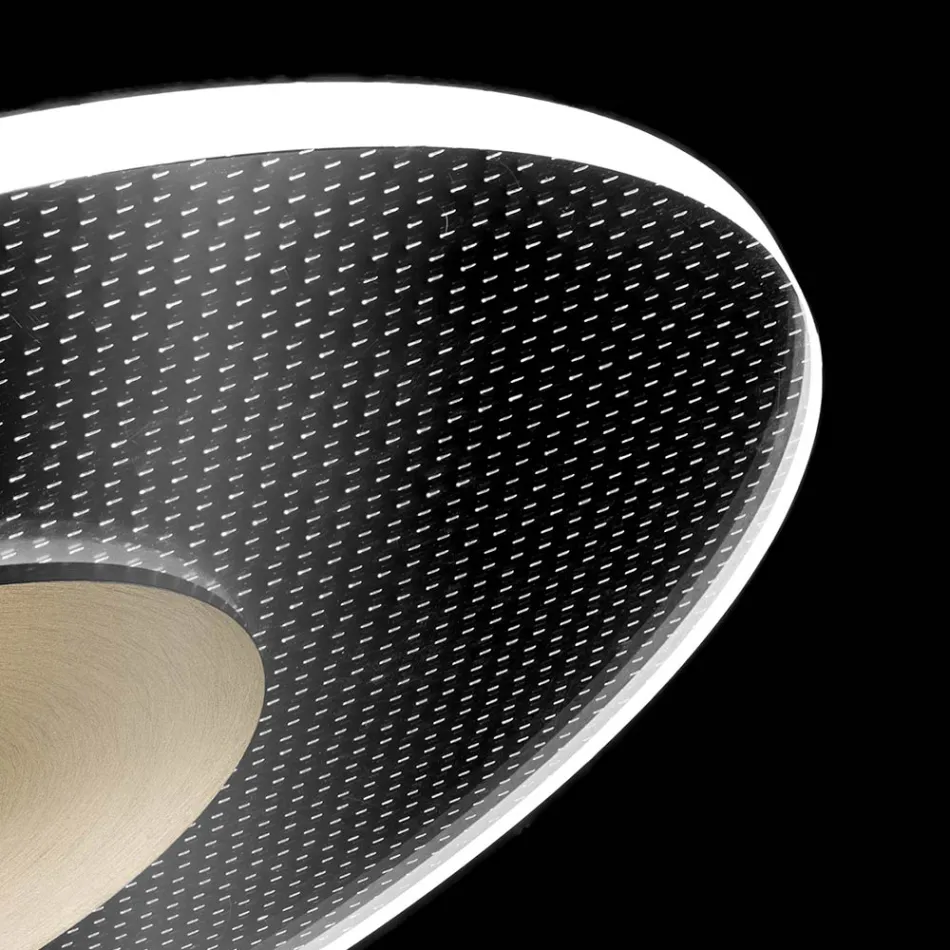 Metalowy żyrandol z dyfuzorem z pleksiglasu z mikrokropkami - Nora Viadurini