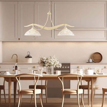 2-punktowy szklany metalowy żyrandol do oświetlenia wnętrz - Musca Viadurini