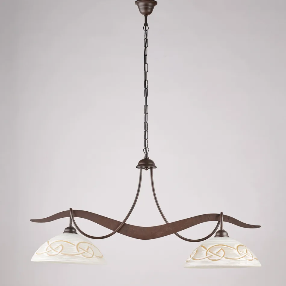 2-punktowy szklany metalowy żyrandol do oświetlenia wnętrz - Musca Viadurini