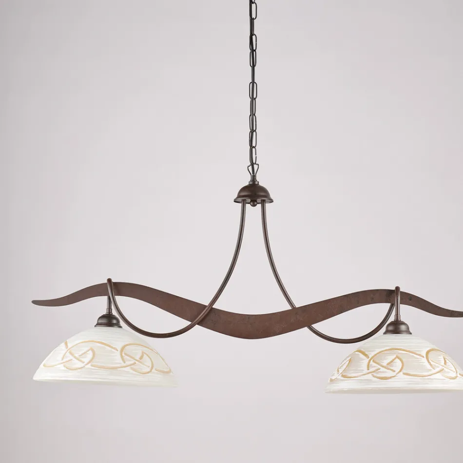 2-punktowy szklany metalowy żyrandol do oświetlenia wnętrz - Musca Viadurini