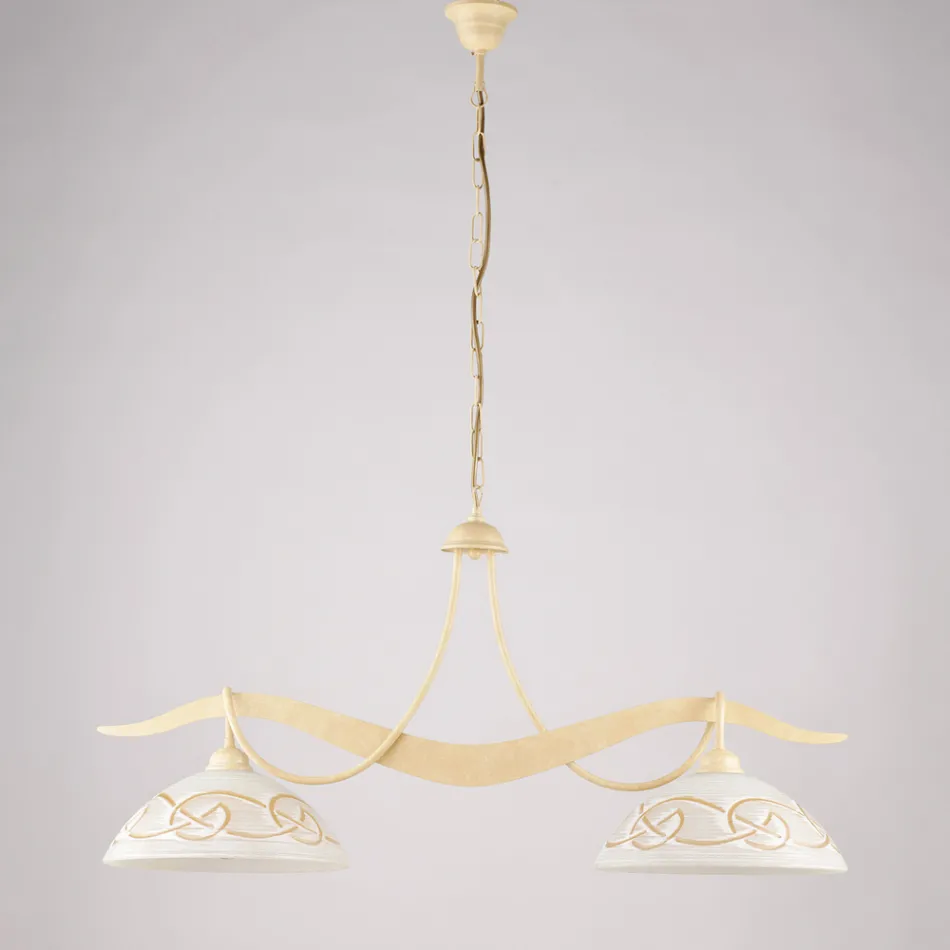 2-punktowy szklany metalowy żyrandol do oświetlenia wnętrz - Musca Viadurini