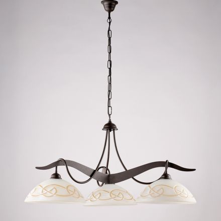 3-punktowy szklany metalowy żyrandol do oświetlenia wnętrz - Musca Viadurini