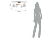 Żyrandol z metalu w kolorze metalicznego złota i 4 białych szklanych kul - Wenecja Viadurini