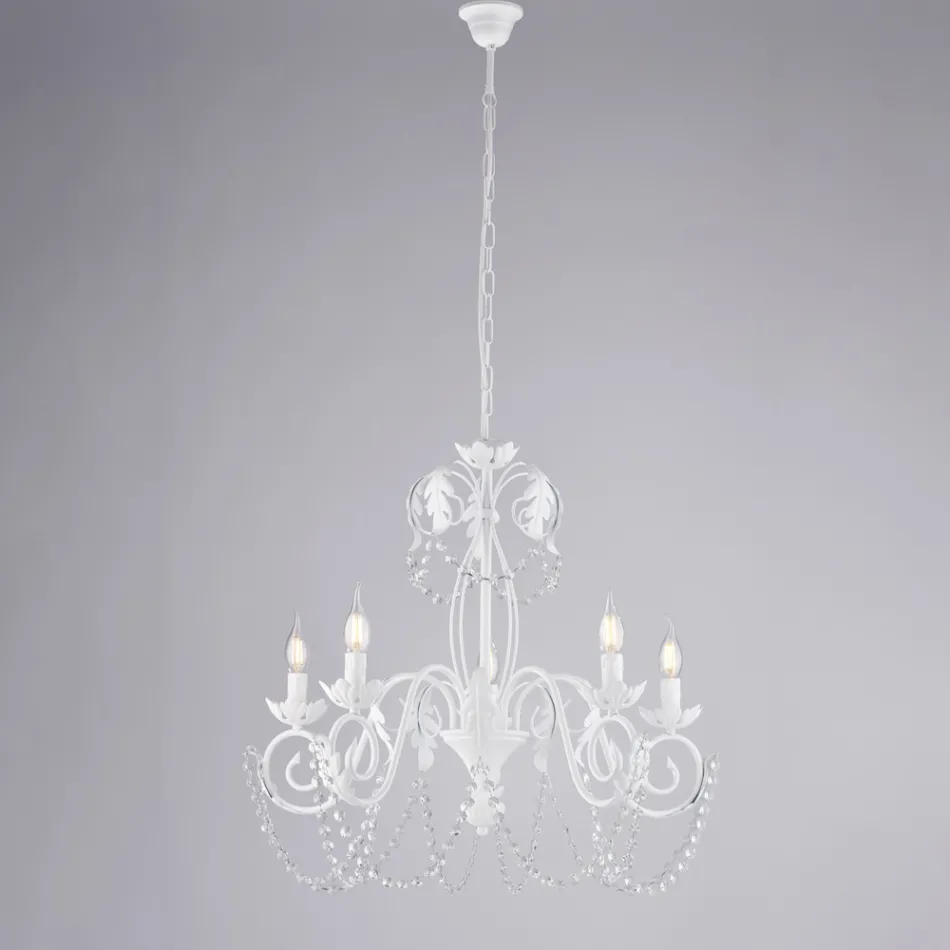 Metalowy żyrandol do jasnych i przytulnych wnętrz – Perla Viadurini