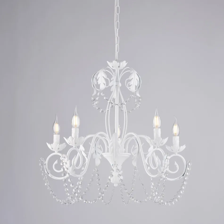 Metalowy żyrandol do jasnych i przytulnych wnętrz – Perla Viadurini