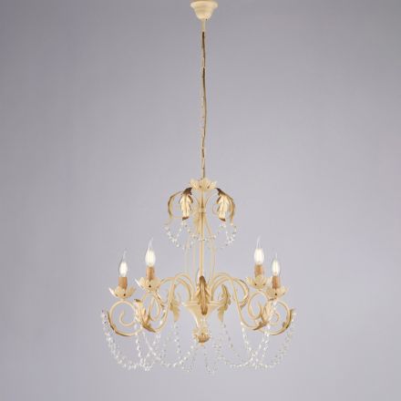 Metalowy żyrandol do jasnych i przytulnych wnętrz – Perla Viadurini