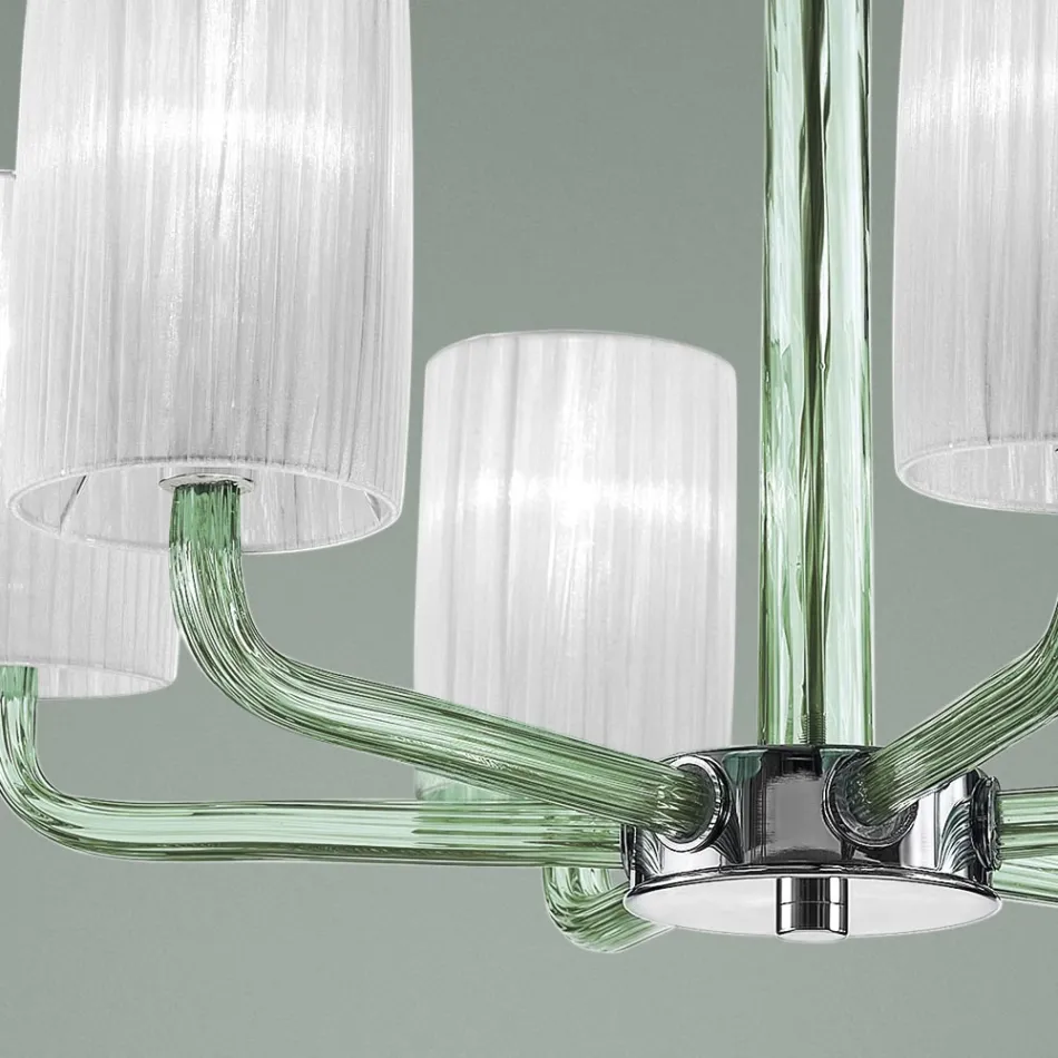 Żyrandol ze szkła i metalu weneckiego Ręcznie robiony we Włoszech - Graham Viadurini
