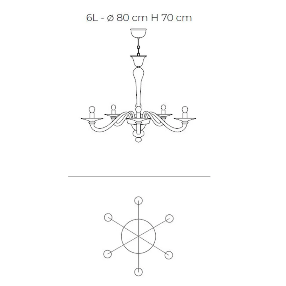 Żyrandol ze szkła weneckiego w stylu klasycznym - Demetra Viadurini