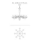 Żyrandol ze szkła weneckiego w stylu klasycznym - Demetra Viadurini