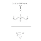 Żyrandol ze szkła weneckiego w stylu klasycznym - Demetra Viadurini