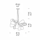 Nowoczesny żyrandol z 12 lampkami ze szkła weneckiego, wyprodukowany we Włoszech - Diamonique Viadurini