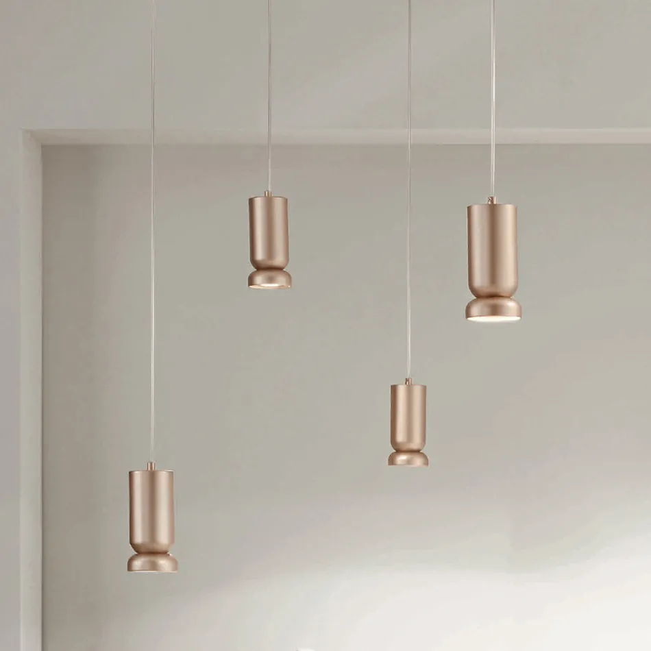 Nowoczesny żyrandol z malowanego proszkowo aluminium i regulowanego kabla - Buxus Viadurini