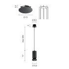 Nowoczesny żyrandol z malowanego proszkowo aluminium i regulowanego kabla - Buxus Viadurini