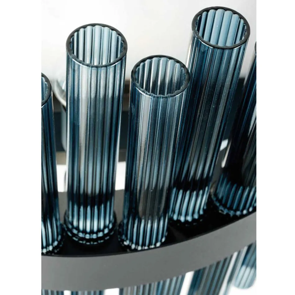 Nowoczesny żyrandol ze szkła dmuchanego i metalu włoskie rękodzieło - Maesta Viadurini