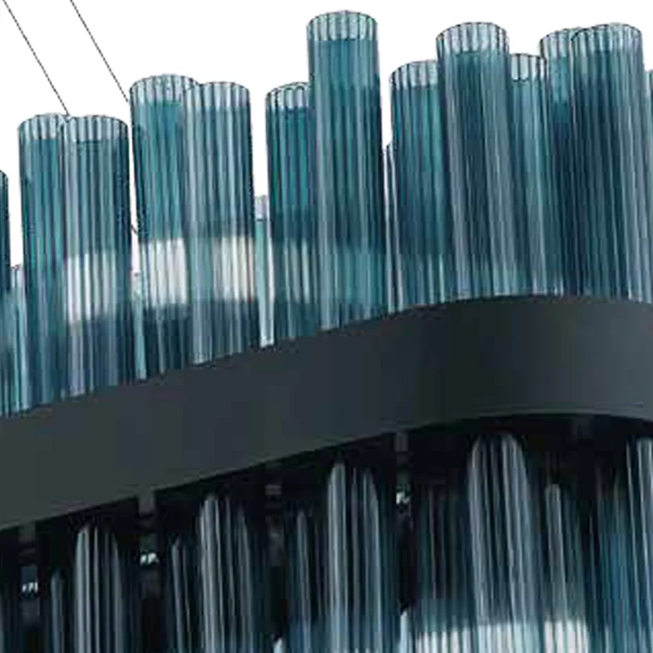 Nowoczesny żyrandol ze szkła dmuchanego i metalu włoskie rękodzieło - Maesta Viadurini