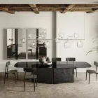 Poziomy żyrandol z metalu i przezroczystego szkła Pyrex - Iperspazio Viadurini