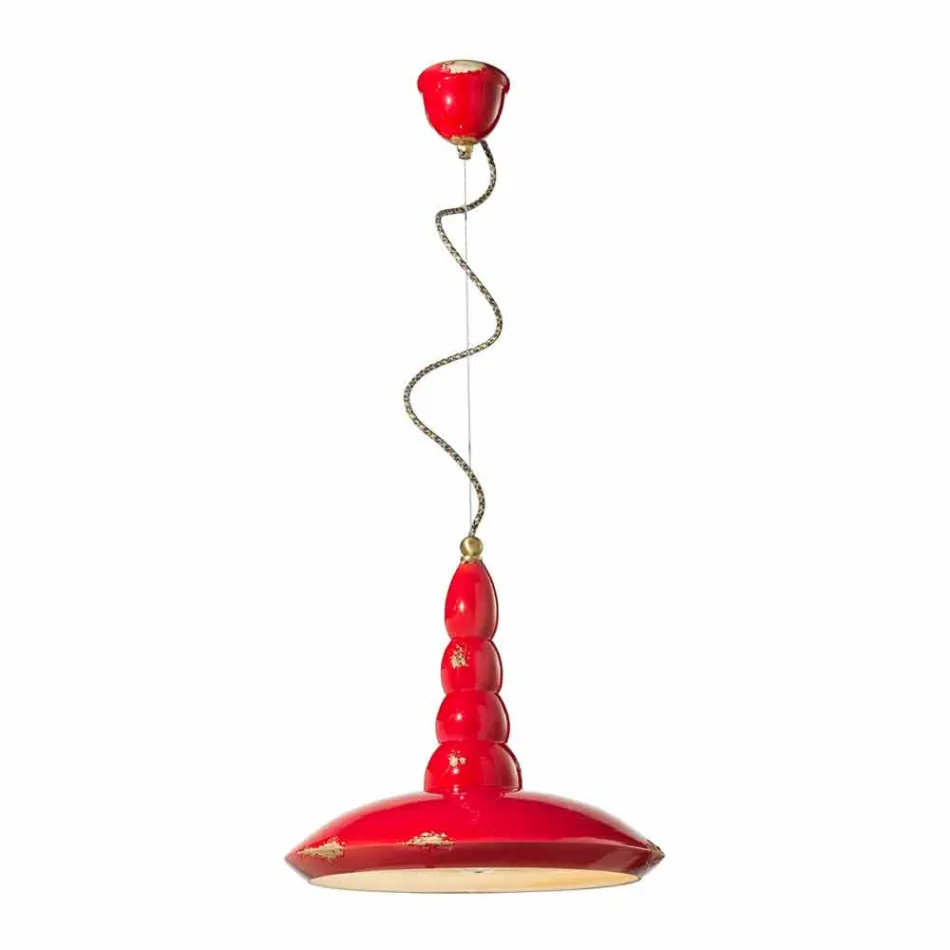 retro żyrandol wykonany ceramiczne zawieszenie Ferroluce Viadurini