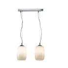 Dwupunktowa lampa wisząca z dmuchanego szkła, wyprodukowana we Włoszech - Soffio Viadurini