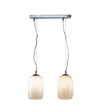 Dwupunktowa lampa wisząca z dmuchanego szkła, wyprodukowana we Włoszech - Soffio Viadurini