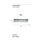Klasyczny luksusowy żyrandol wiszący z metalu i szlifowanego kryształu - Zolando Viadurini