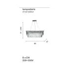 Klasyczny żyrandol wiszący z metalu i luksusowego szlifowanego kryształu - Mirielle Viadurini