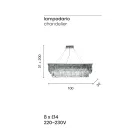 Klasyczny żyrandol wiszący z metalu i luksusowego szlifowanego kryształu - Mirielle Viadurini