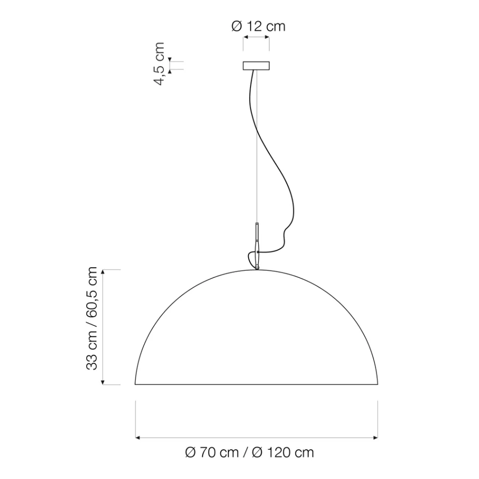 Żyrandol wiszący z Laprenu i Nebulitu - Mezza Luna autorstwa In-es.artdesign Viadurini