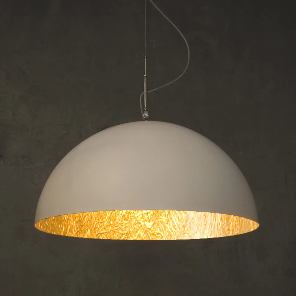 Żyrandol wiszący z Laprenu i Nebulitu - Mezza Luna autorstwa In-es.artdesign Viadurini