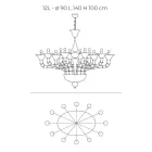 Żyrandol w stylu klasycznym z ręcznie dmuchanego szkła weneckiego - Vanity Viadurini