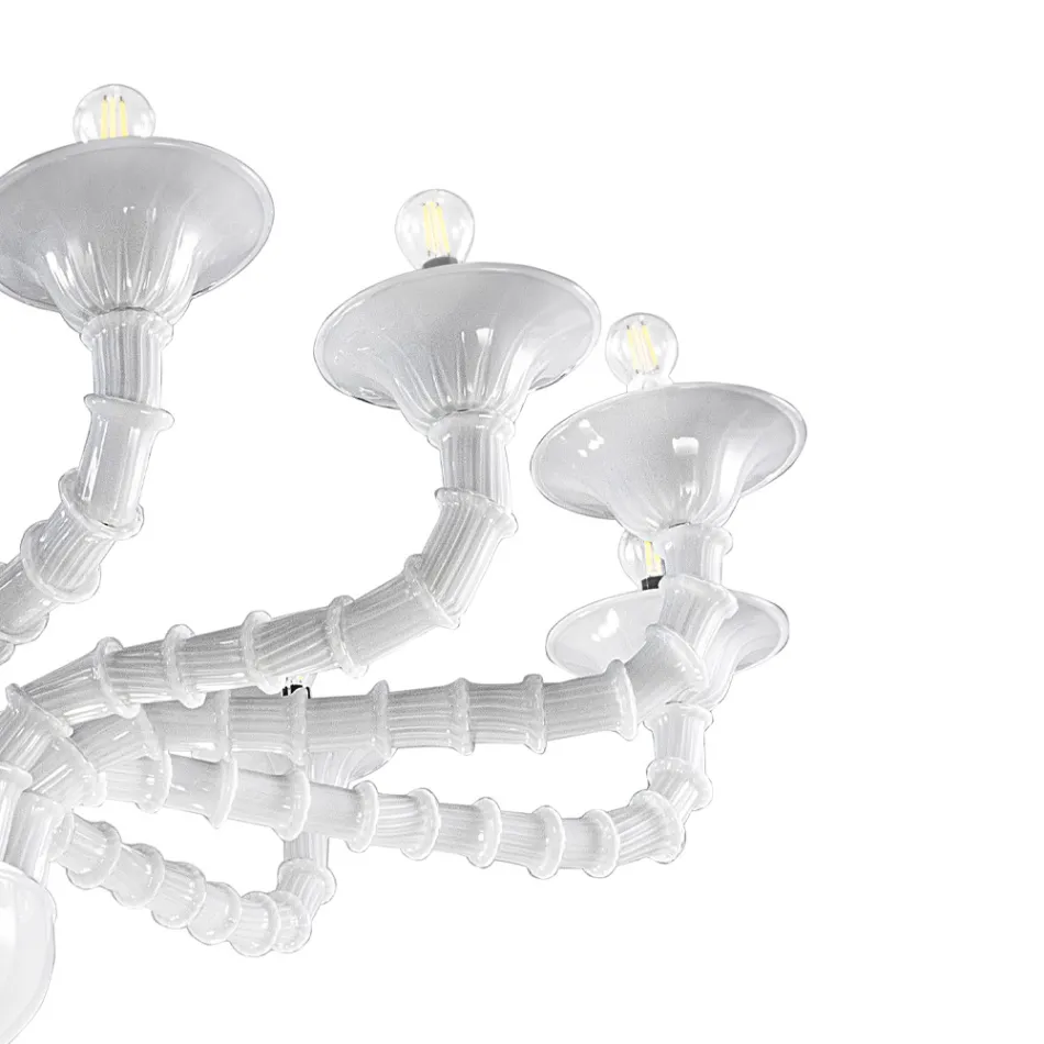 Żyrandol w stylu klasycznym z ręcznie dmuchanego szkła weneckiego - Vanity Viadurini