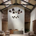 Żyrandol w stylu industrialnym z żelaza i mosiądzu Reporter Il Fanale Viadurini