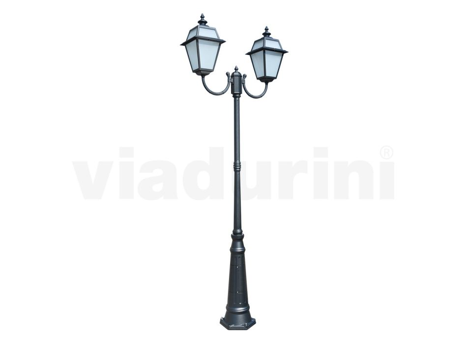 Latarnia morska 2 lampy z aluminium i szkła w stylu vintage Made in Italy - Vivian Viadurini