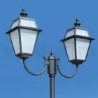 Latarnia 2 lampy z aluminium i szkła w stylu vintage Made in Italy - Vivian Viadurini