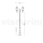 Lamppost 2 Lights Styl Vintage z białego aluminium Wyprodukowano we Włoszech - Dodo Viadurini