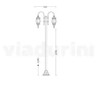 Lamppost 2 Lights Styl Vintage z szarego aluminium Wyprodukowano we Włoszech — Imperium Viadurini