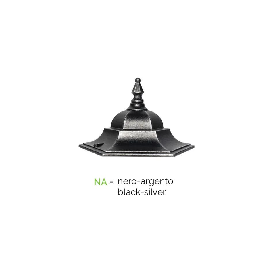 Latarnia 2 światła z aluminium i szkła Made in Italy Vintage - Janira Viadurini